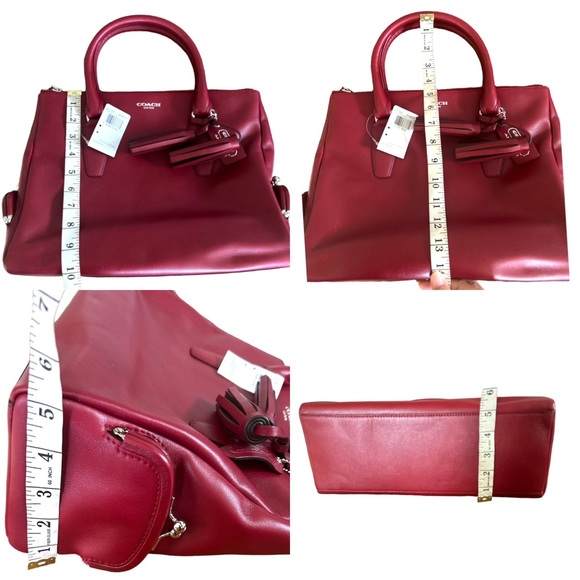 Coach Legacy # 21192 Leather Archive Zip Top Handle Bag - Black Cherry Red (NWT) - Picture 12 of 12